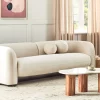 3 Seater Sofa, LEIREN, Off-White Velvet DEF