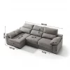 Chaise longue KLEE esquerda 4 lugares vison