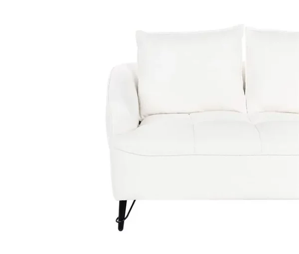Sofá de 2 lugares em tecido bouclé branco HOBRO