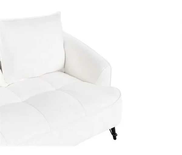 Sofá de 2 lugares em tecido bouclé branco HOBRO