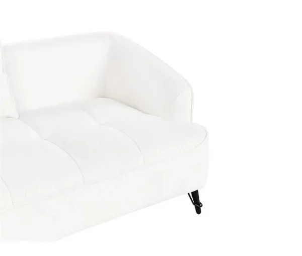 Sofá de 2 lugares em tecido bouclé branco HOBRO
