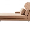 Chaise-longue à direita em bouclé cor de areia EWRON
