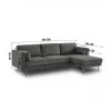 Chaise longue 4 lugares COSMO dereita cinza