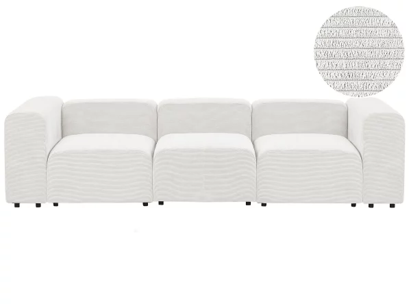 Sofa FALSTERBO 3 seater corduroy white DEF