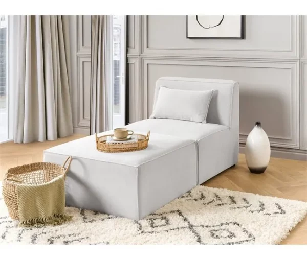 Chaise-longue em bombazine branco sujo LEMVIG