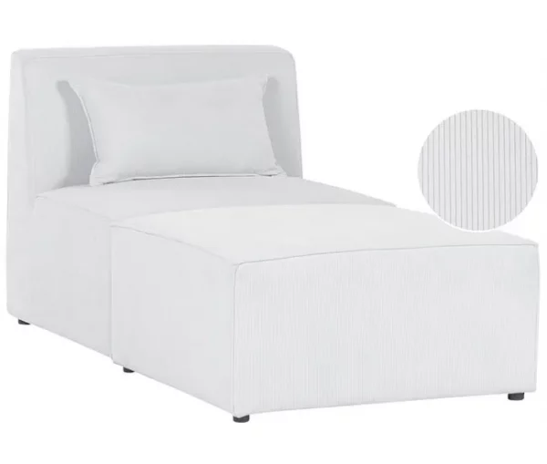 Chaise-longue em bombazine branco sujo LEMVIG