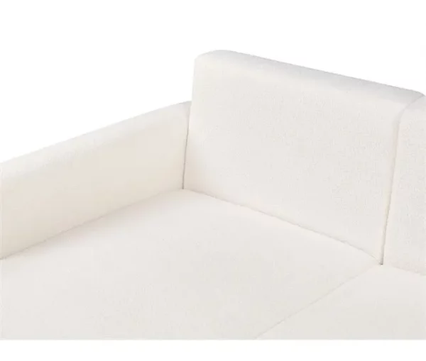 Sofá de canto 3 lugares em tecido bouclé branco creme à direita SIRO