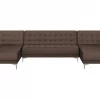 Sofa ABERDEEN U-förmig Stoff Dunkelbraun  - CH