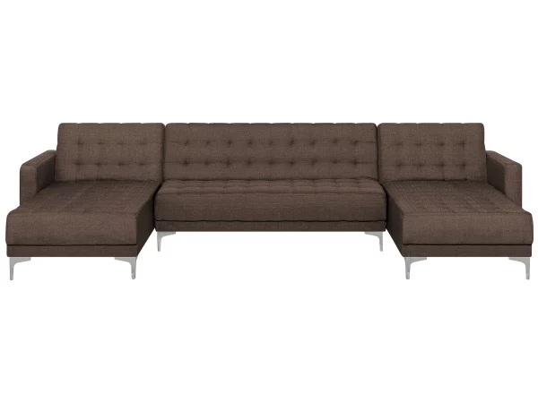 Sofa ABERDEEN U-förmig Stoff Dunkelbraun  - CH