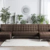 Sofa ABERDEEN U-förmig Stoff Dunkelbraun  - CH