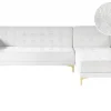 Corner Sofa Left ABERDEEN, white boucle fabric DEF