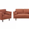 2 Seater+Armchair NURMO Golden Brown DEF