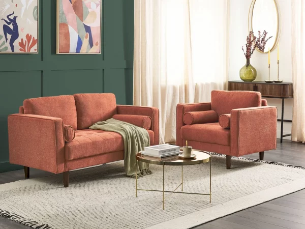 2 Seater+Armchair NURMO Golden Brown DEF