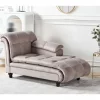 Chaise-longue em tecido castanho LORMONT