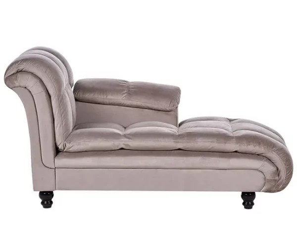Chaise-longue em tecido castanho LORMONT