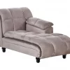 Chaise-longue em tecido castanho LORMONT