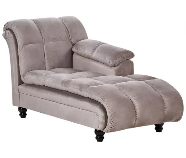 Chaise-longue em tecido castanho LORMONT