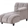 Chaise-longue em tecido castanho LORMONT