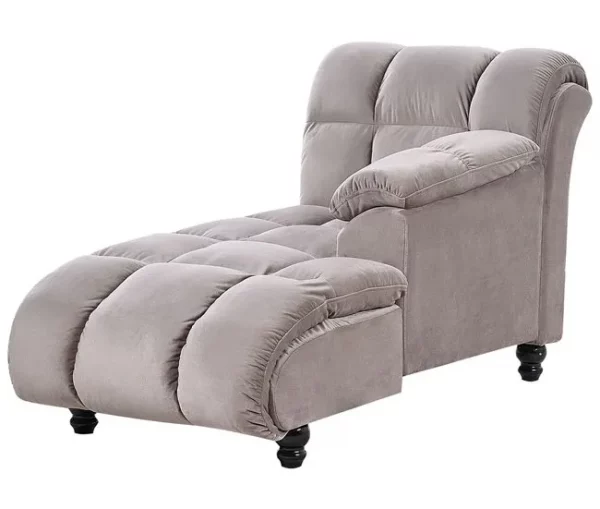 Chaise-longue em tecido castanho LORMONT