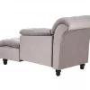 Chaise-longue em tecido castanho LORMONT