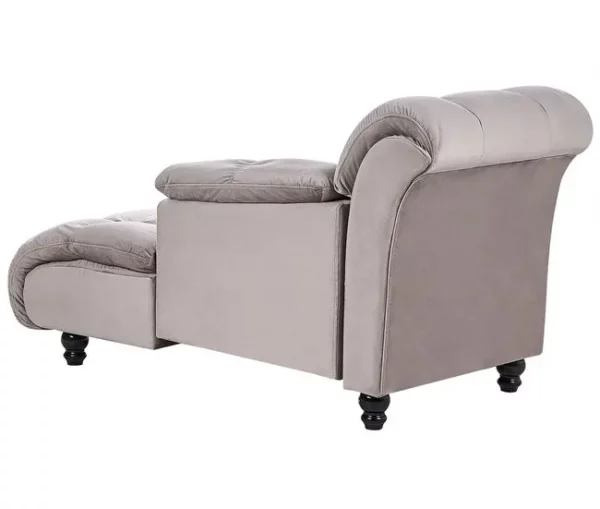 Chaise-longue em tecido castanho LORMONT
