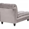 Chaise-longue em tecido castanho LORMONT
