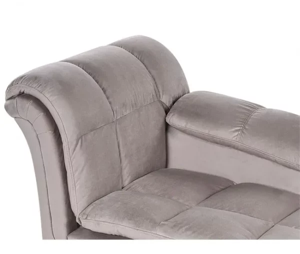 Chaise-longue em tecido castanho LORMONT