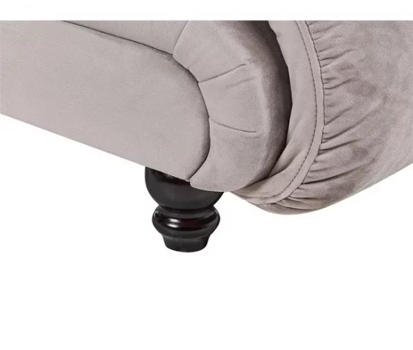 Chaise-longue em tecido castanho LORMONT