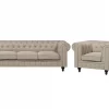 Set Sofa Sessel CHESTERFIELD BIG Beige CH
