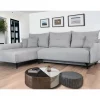 Chaise longue STOCKHOLM com cama e baú esquerda 4 lugares cinza