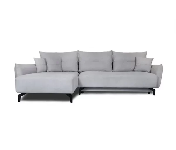 Chaise longue STOCKHOLM com cama e baú esquerda 4 lugares cinza