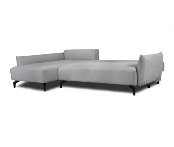 Chaise longue STOCKHOLM com cama e baú esquerda 4 lugares cinza