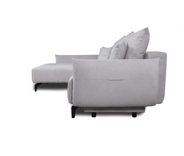 Chaise longue STOCKHOLM com cama e baú esquerda 4 lugares cinza