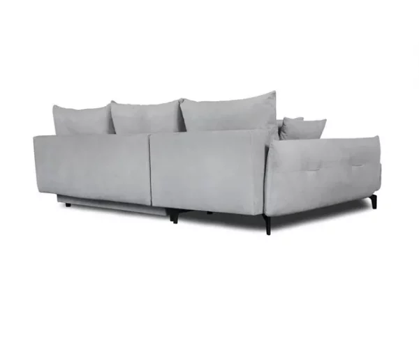 Chaise longue STOCKHOLM com cama e baú esquerda 4 lugares cinza