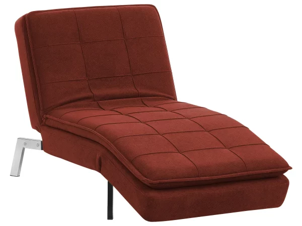 Chaise longue LOIRET, red, fabric DEF