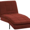 Chaise longue LOIRET, red, fabric DEF