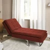 Chaise longue LOIRET, red, fabric DEF