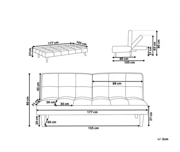 Sofá-cama cinzento escuro SILJAN