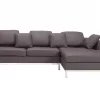 Sofa Ecksofa L OSLO BRAUN ohne Ottomane CH