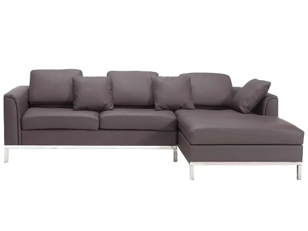 Sofa Ecksofa L OSLO BRAUN ohne Ottomane CH