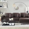 Sofa Ecksofa L OSLO BRAUN ohne Ottomane CH