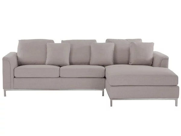 Sofa Eckofa L OSLO beige, aus Stoff ohne Ottomane CH