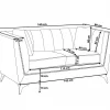Sofa GAULA, blau-grun, 2-er CH