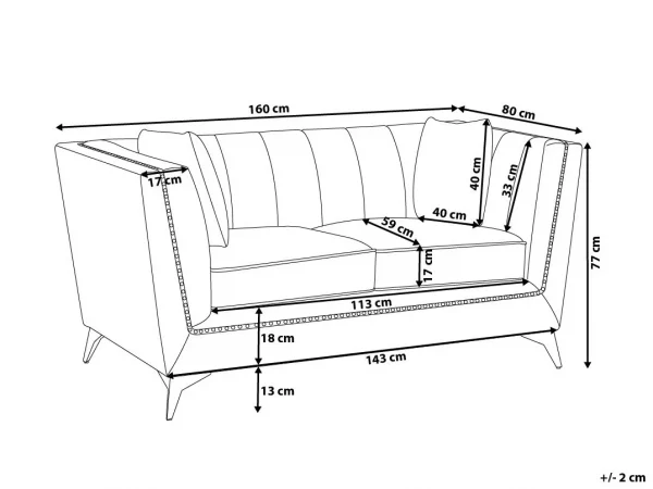 Sofa GAULA, blau-grun, 2-er CH