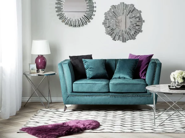 Sofa GAULA, blau-grun, 2-er CH