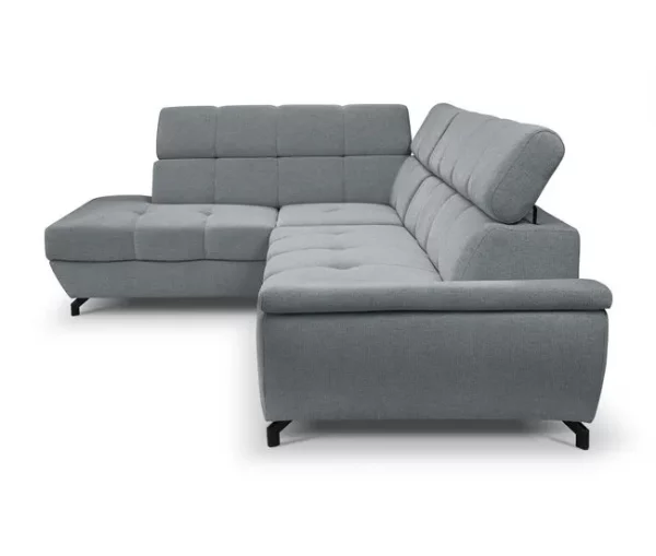 Sofá de canto com cama BENIX esquerda 4 lugares cinza