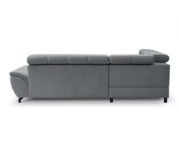 Sofá de canto com cama BENIX esquerda 4 lugares cinza