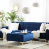 Schlafsofa ABERDEEN Samtstoff Marineblau Ottom. L/R CH