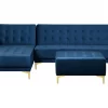 Schlafsofa ABERDEEN Samtstoff Marineblau Ottom. L/R CH