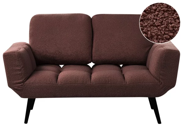 Sofa bed BREKKE, brown boucle